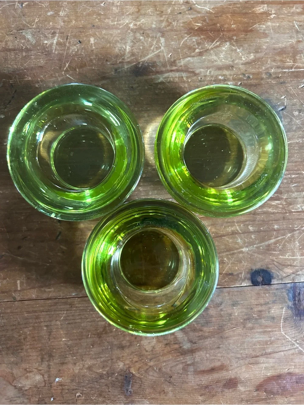 Crate & Barrel assorted colors glass tealight holders. Set of ten.